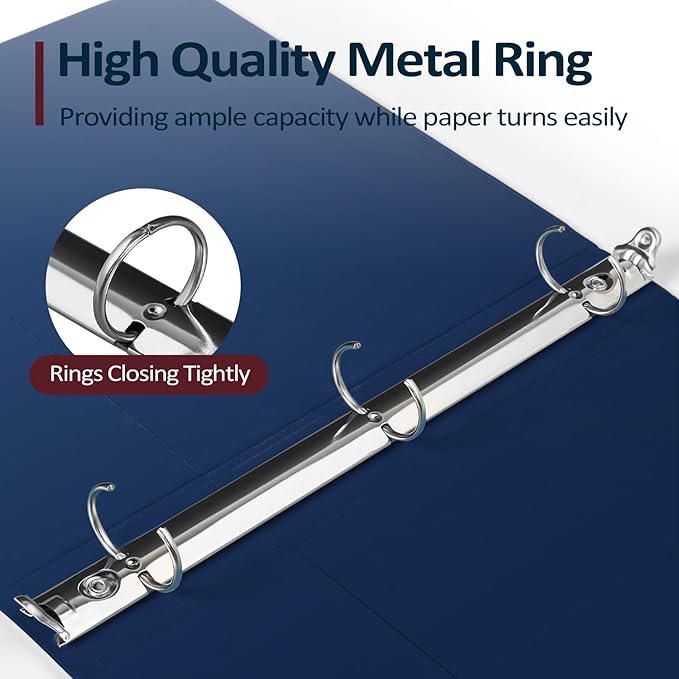 4 Pack Extra Durable 3 Ring Binders 1 Inch, Sooez 1” Three Round Ring Binders, Clear Customizable View Cover for Letter Size 8.5'' x 11'' Papers, Teacher Must Have, School Office & Home Supplies