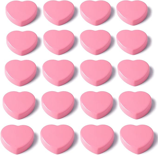 20PCS Fridge Magnets - Mini Heart Refrigerator Magnets - Heavy Duty Strong Magnets for Whiteboard, Map & Locker, Cute Pink Small Decorative Magnet for Classroom, Kitchen, Office, Home, Cabinet