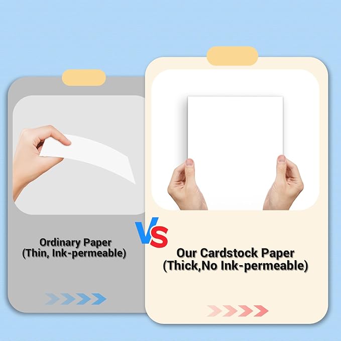 White Cardstock 8.5 x 11, Thick Printer Paper 75 lb/200 gsm, 120 Sheets Card Stock, Heavy Card stock, CardStock Paper for Invitations, Diy Cards, Business Cards, Menus, Crafts, Drawing etc