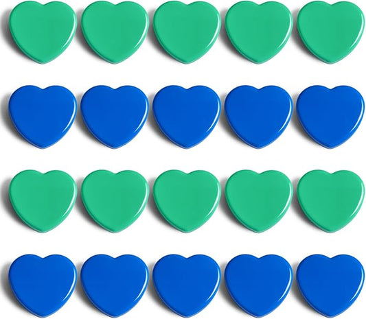 ZDZBLX Fridge Magnets - 20PCS Heart Strong Refrigerator Magnets - Heavy Duty Small Magnets for Whiteboard, Locker, Office & School - Cute Decorative Magnet for Home, Kitchen, Crafts, Map (Blue+Green)
