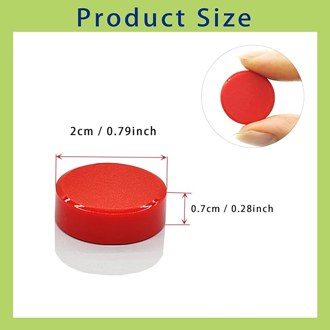 Fridge Magnets, 30 Pcs Strong Refrigerator Magnets, Heavy Duty Round Small Magnets for Whiteboard Fridge Locker Craft, Decorative Cute Mini Magnet for School Classroom Office Kitchen Home (Red)