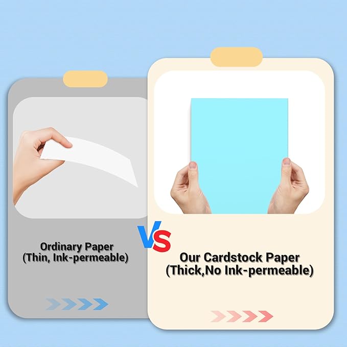 Blue Cardstock 8.5 x 11, Thick Printer Paper 75 lb/200 gsm, 80 Sheets Card Stock Blue, Heavy Card stock, Art CardStock Paper for Invitations, Diy Cards, Business Cards, Menus, Crafts, Drawing etc