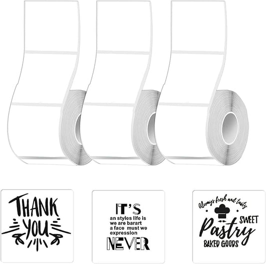 2 inch Square Thermal Labels for T50M/M110/M120/M220/M221 Label Maker, Thermal Printer Labels for Barcode, Shipping, Customized, Direct Thermal Stickers 420 PCS/3 Rolls, White
