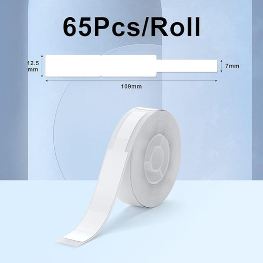 NIIMBOT D11 Label Tape D110 Label Maker Papers 3Rolls Cable Labels, Self-Adhesive Labeling Tape 0.47" X 4.29" (12 X 109mm) Cable Label Refills for Home Office Circuit Box, 195 Labels/3Rolls, White