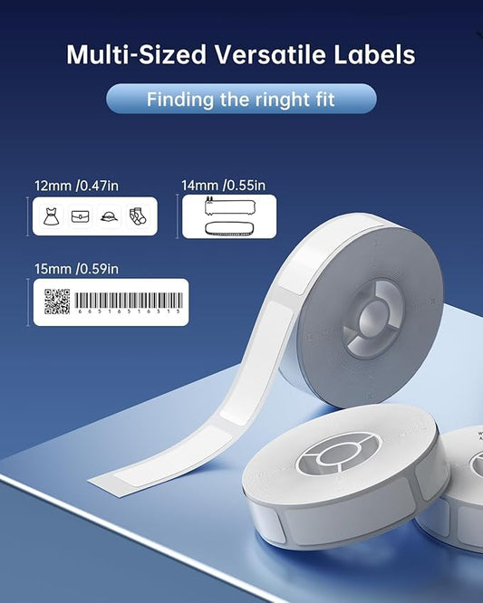 NIIMBOT D11 Label Maker Tape Adhesive White Label Paper 0.47" X 1.18" (12 X 30mm) 210 Labels/Roll, Compatible for NIIMBOT D11 D110 Label Printer, Thermal Paper Black on White, 3-Roll