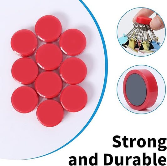 Fridge Magnets, 30 Pack Strong Small Heavy Duty Magnets, Decorative Mini Cute Round Refrigerator Magnets for Whiteboard, Crafts, Fridge, Locker, Classroom, Office,Kitchen (Red)