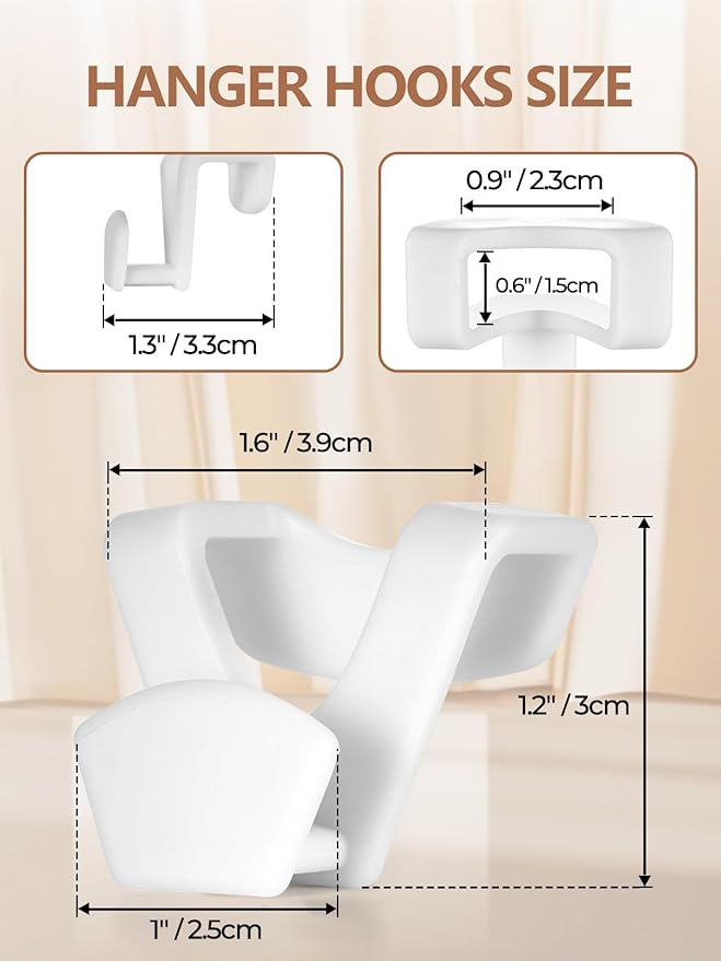 HOUSE DAY Space Saving Hangers 20 Pack, Clothes Hanger Connector Hooks, Heavy Duty Closet Space Saver, Small Space Solutions, Cascading Dorm Room Closet Organizer and Storage - White