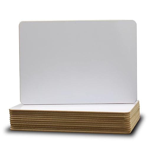 Flipside Products 9.5" x 12" Dry Erase White Boards, Classroom Pack, Single-Sided Lapboard for Class, Reusable for Group Participation - 12 Pack