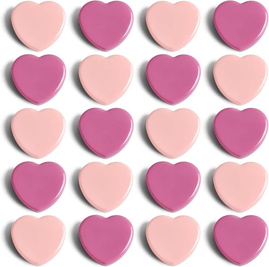 ZDZBLX 20PCS Pink Heart Fridge Magnets - Small Strong Magnets, Heavy Duty Refrigerator Magnets for Whiteboard School Crafts Lockers, Decorative Cute Mini Magnet for Kitchen Office Classroom (2 Colors)