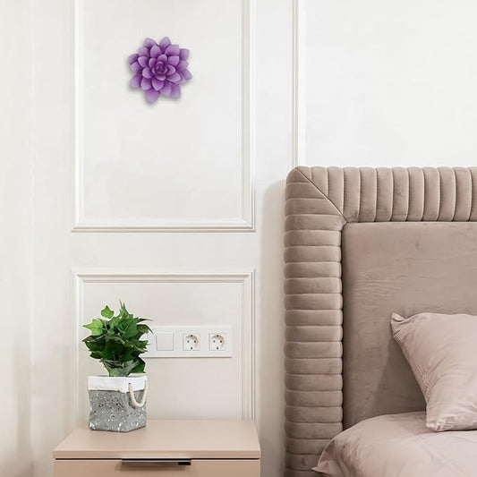 Guichifun Flower Wall Decor Succulent plants - 3D Purple Resin Wall Hanging Decor Art Decor for Home Bedroom Living Room Christmas Gift 3.75 X 4 X 1.5 Inch