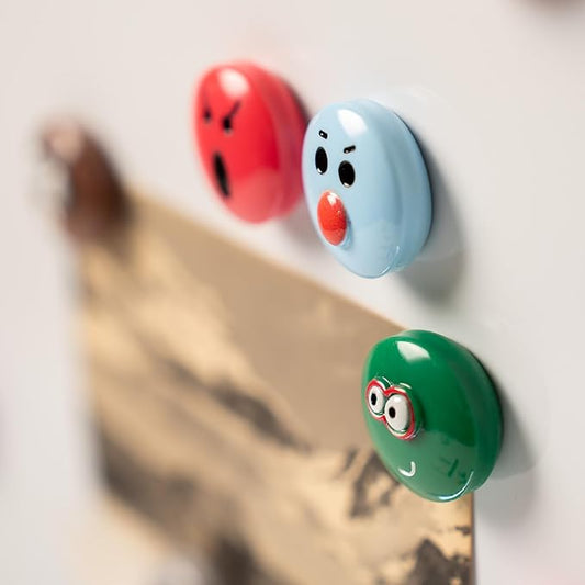 16 or 9-Pack 3D Fridge Magnets - Vibrant Resin Expressions with Strong Neodymium Magnets, Smooth Finish & Flat Back Design