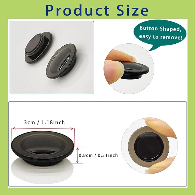 Fridge Magnets - 42 Pack Strong Refrigerator Magnets, Heavy Duty Small Magnets for Whiteboard, Locker, Crafts, Office, Classroom Use - Clear Decorative Cute Round Mini Magnet for Fridge (Black)