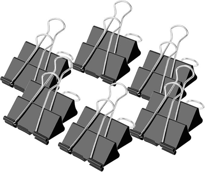 Ufmarine Medium Binder Clips 1.25 inch Length, (40 Pcs) Medium Paper Clips for Office