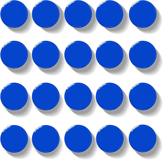 20PCS Fridge Magnets, Blue Cute Small Refrigerator Magnets, Decorative Round Heavy Duty Strong Mini Magnets for Whiteboard Fridge Locker Kitchen Classroom Office & School, Dry Erase Magnet