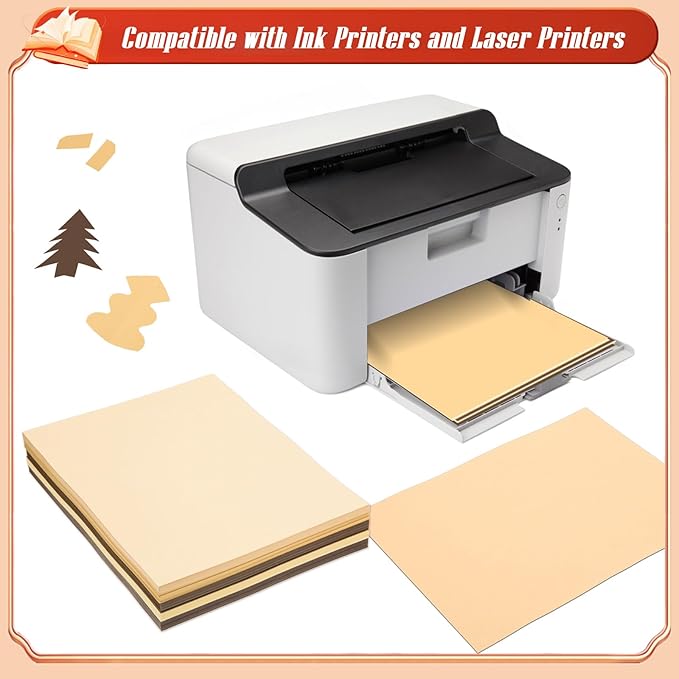 MixTeach 240 Sheets Assorted Brown Cardstock Paper 8.5 x 11" Medium Thick Card Stock 180gsm/65lb Printable Kraft Paper for Boho Themed Scrapbooking, Card Making, Invitations, DIY Art Craft Supplies