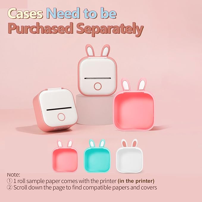 Instant Print for Kids - T02 Mini Printer, Thermarote Sticker Maker, Instant Phone Photo Printer for Study, Fun, Games, Stickers, Labels, Flashcards, Pink