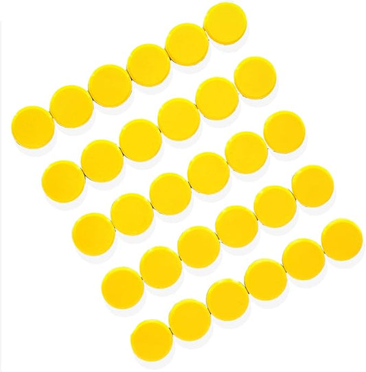 ZDZBLX 30 Pack Strong Fridge Magnets, Heavy Duty Round Refrigerator Magnets, Small Whiteboard Magnets for Fridge, Locker, Crafts, Kitchen, Office, Classroom, Mini Cute Magnet for Home School (Yellow)
