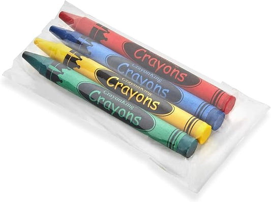 CrayonKing 150 Sets of 4-Packs (600 Bulk Crayons) – Non-Toxic, Individually Wrapped, Perfect for Parties, Restaurants, Classrooms & More