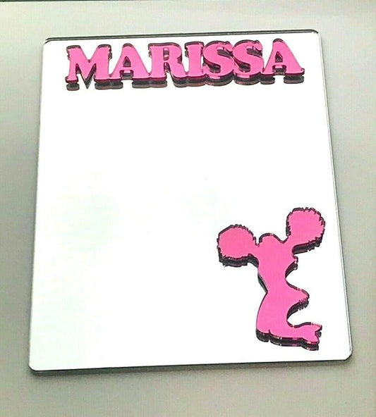 Cheerleader Cheer Locker Mirror Personalized Back to School Magnetic Custom Locker Decor Cheerful Personalized Inside of Locker Organizer Accessory, Refrigerator Magnet, Quality and Fun in One!
