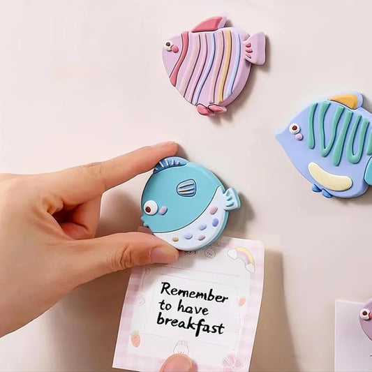 Cute Fishes Fridge Magnet Set - 4 Cute Colorful Fish Refrigerator Magnets to Add Fun to Your Home Appliances and Notes