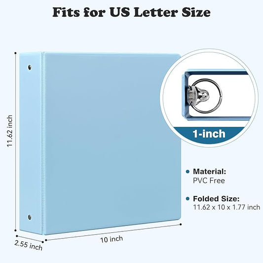 2-Inch 3-Ring Binder with Pockets, Premium 2'' Large Binders with Three Ring Binders Holds up to 450 Sheets US Letter Size, Bulk Pack of 6 (2- inch Pastel Color)