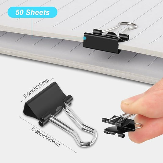 Ufmarine 240 Pcs Mini Binder Clips, Small Binder Clips, 15mm Black Clips for Office