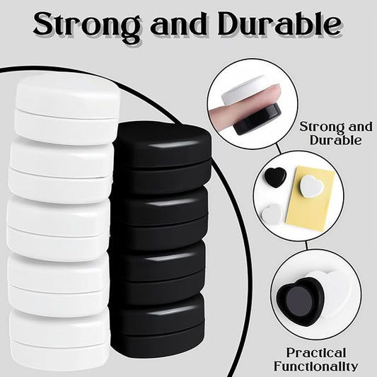 ZDZBLX 40PCS Heart Fridge Magnets - Cute Mini Strong Magnets for Whiteboard & School Lockers - Decorative Refrigerator Magnets - Heavy Duty Small Magnet for Kitchen, Home, Office, Crafts (Black+White)