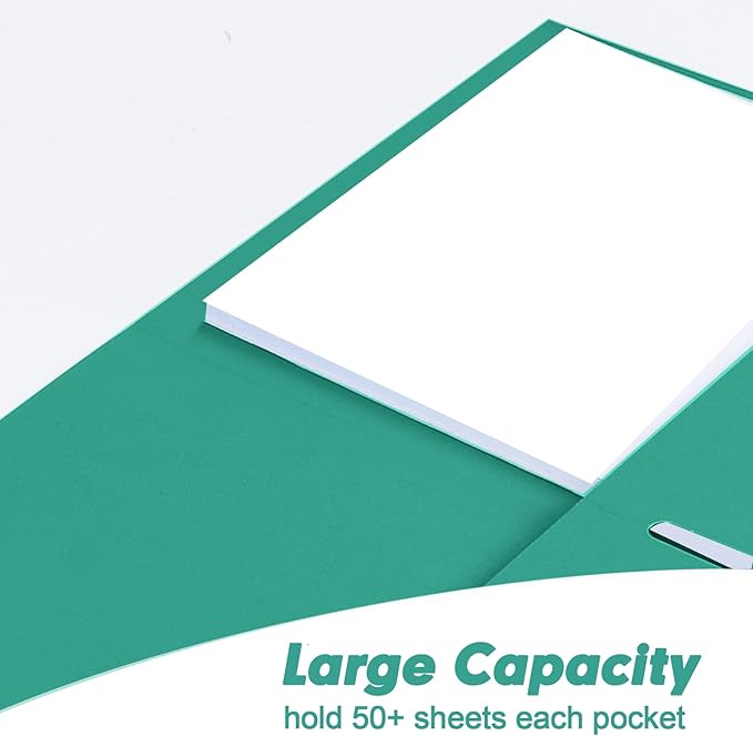 Two Pocket Folders, RAZCC 75 Pack File Folders with Pockets Fit Letter Size Paper, Thick Paper File Folder for School Office Business Home, Assorted 5 Colors