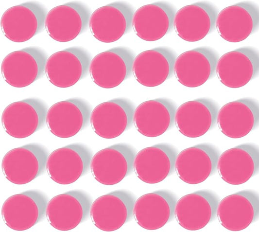 Fridge Magnets, 30Pcs Strong Small Magnets, Decorative Heavy Duty Refrigerator Magnets, Round Mini Cute Magnet for Whiteboard, Fridge, Locker, Classroom, Kitchen, Office, Berry Pink