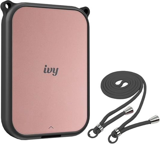 Silicone Case for Canon Ivy 2 Mini Photo Printer with Neck Strap Lanyard- Black