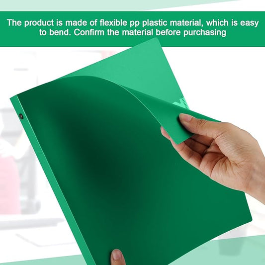 Henoyso 36 Pcs 3 Ring Binder 1.5 Inch Plastic Flexible Round Binder Fits Letter Size 8.5 x 11 Inch Paper Holds 300 Sheets with 1 Pockets for Office School (Green)