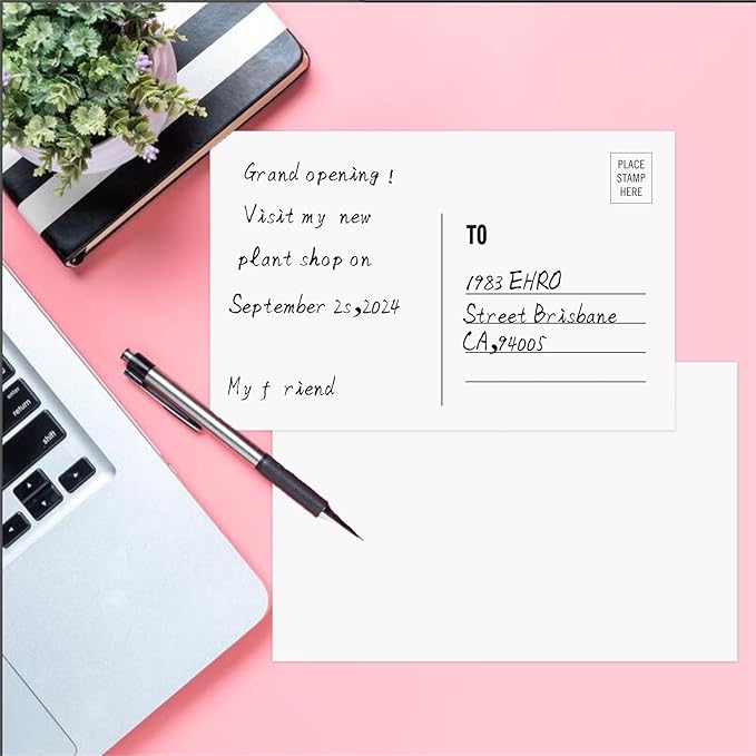 Blank Postcards for Mailing, 100 White 4x6, Mailable Postcards Set Make Your Own Printable Postcards 300gsm/14pt Postcard Paper Cardstock for DIY Mailing Christmas Thanksgiving Painting