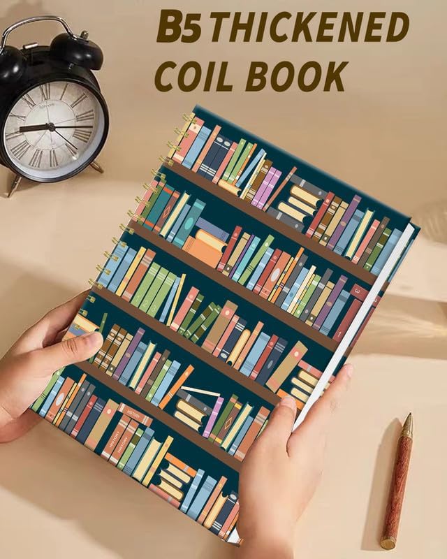 iampanda Spiral Journal Notebook,Strong Twin-Wire Binding with Premium Paper for Women,60 Sheets B5 College Ruled Notebook/Journal,Perfect for School Office Work,Book Library