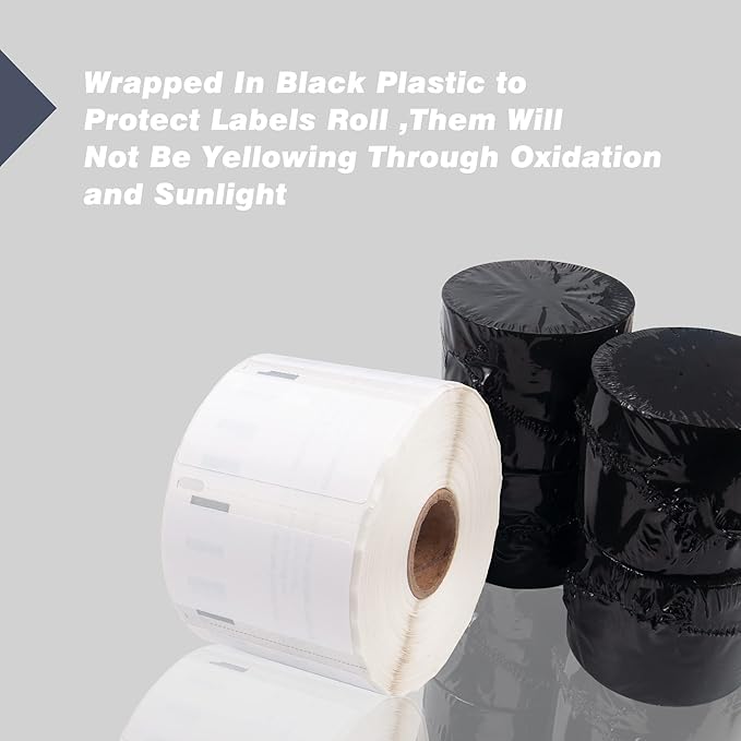 L LIKED 10 Rolls 2.25" x 1.25" Direct Thermal Barcode Labels, Perforated Line, Compatible with Rollo, Zebra, Jadens, Nelko, Munbyn, Phomemo Desktop Printers and Dymo 30334 Replacement (10000 Labels)