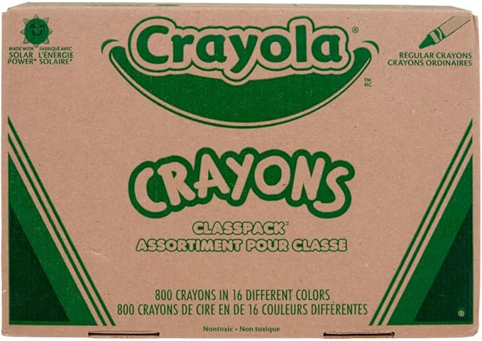 Crayola Bulk Crayon Classpack - 800ct (16 Colors), Bulk Teacher Supplies & Classroom Essentials for Back to School, Arts & Crafts Crayons for Kids, 3+