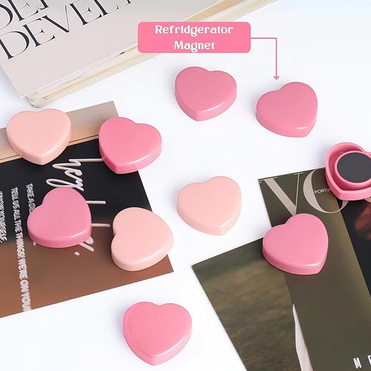 ZDZBLX 20PCS Pink Heart Fridge Magnets - Small Strong Magnets, Heavy Duty Refrigerator Magnets for Whiteboard School Crafts Lockers, Decorative Cute Mini Magnet for Kitchen Office Classroom (2 Colors)