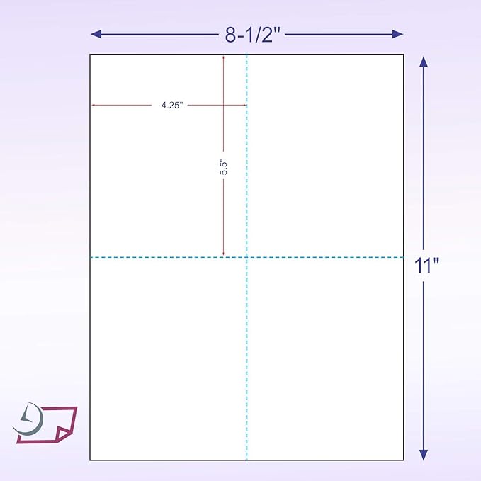 8-1/2 x 11 Laser and Inkjet Printer Postcards 4 up Per Page, (4-1/4" x 5-1/2" After Perf) EXTRA HEAVY 100 Sheets / 400 Cards