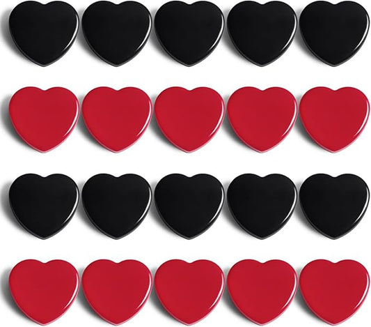 ZDZBLX Fridge Magnets - 20PCS Heart Strong Refrigerator Magnets - Heavy Duty Small Magnets for Whiteboard, Locker, Office & School - Cute Decorative Magnet for Home, Kitchen, Crafts, Map (Red+Black)