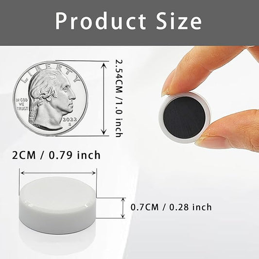 ZDZBLX Fridge Magnets, 20 Pack Strong Refrigerator Magnets, Small Round Whiteboard Magnets, Heavy Duty Cute Mini Magnet for Fridge, Locker, Classroom, School, Office, Crafts & DIY, White Circle Magnet