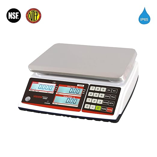 VisionTechShop TVP-30B Price Computing Scale, Lb/Oz/Kg Switchable, 30lb Capacity, 0.005lb Readability, NTEP Legal for Trade, NSF Certified, LP-50 Thermal Label Printer, 1 Case of Labels LST8060