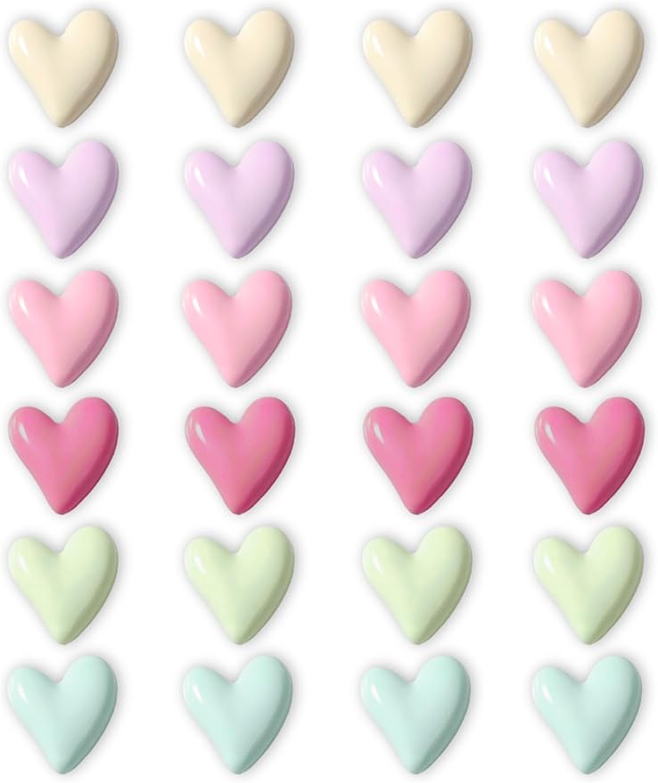 24PCS Colorful Fridge Magnets Cute Love Heart Refrigerator Magnets, Decorative Magnets for Whiteboard Cabinet Locker, Lovely Fun Magnets for Classroom Home Kitchen Office