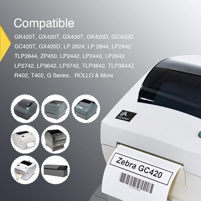 BETCKEY - 2" x 1" (51 mm x 25 mm) UPC Barcode & Address Labels Compatible with Zebra & Rollo Label Printer,Premium Adhesive & Perforated [1 Rolls, 1300 Labels]