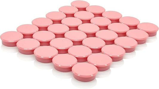 ZDZBLX Fridge Magnets, 30pcs Strong Refrigerator Magnets, Heavy Duty Small Magnets for Whiteboard, Office, Classroom, Lockers, Maps, DIY Crafts - Cute Mini Round Magnet for Fridge, Kitchen (Pink)
