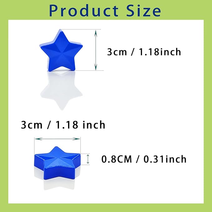 Fridge Magnets - 30 Pcs Refrigerator Magnets Strong Small Whiteboard Magnet, Heavy Duty Mini Magnets for Kitchen, Locker, Office, Classroom & Office Use - Decorative Cute Magnet (Star, Blue)