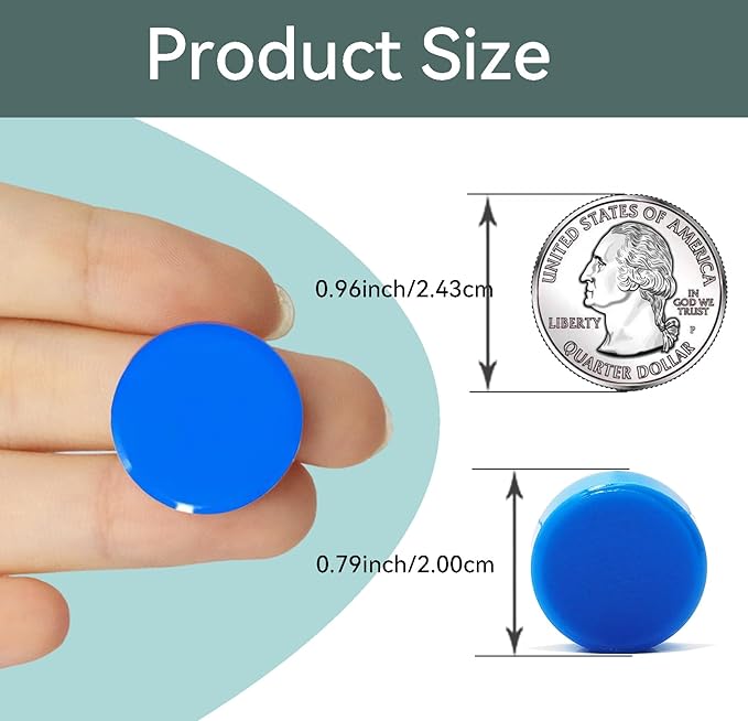 Fridge Magnets, 30 Pack Strong Small Refrigerator Magnets, Heavy Duty Cute Mini Whiteboard Round Magnets for Fridge, Locker, Office, Classroom, Kitchen, Blue