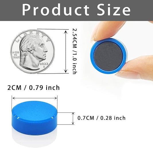 ZDZBLX Fridge Magnets, 40 Pcs Strong Refrigerator Magnets, Small Round Magnets for Whiteboard, Heavy Duty Mini Magnet, Cute Blue Magnet for Fridge, Locker, Kitchen, Office, Magnetic Board, Cabinets