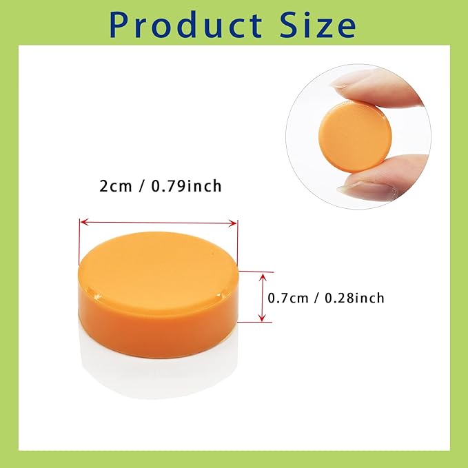 Fridge Magnets, 30 Pcs Strong Refrigerator Magnets,Heavy Duty Round Small Magnets for Whiteboard Fridge Locker Craft,Decorative Cute Mini Magnet for School Classroom Office Kitchen Home, Orange