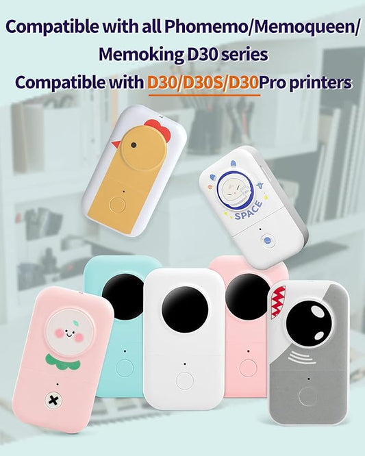 Phomemo Adhesive Labels for D30 Portable Thermal Bluetooth Label Maker, 3/8" X1 7/8" (12mm X 50mm) 130 Labels/Roll, D30 Thermal Printing Label Paper, 3 Roll,White