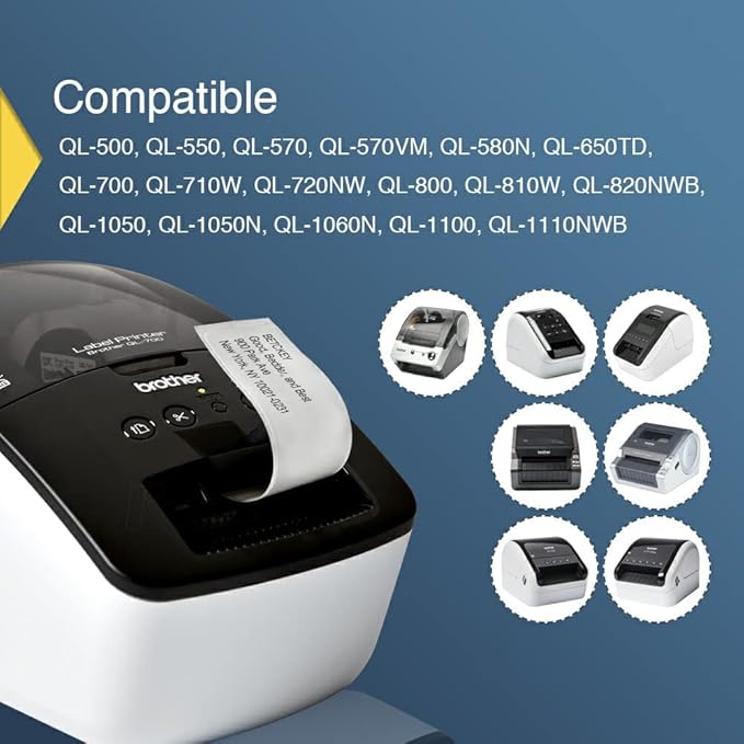 BETCKEY - Compatible Shipping Labels Replacement for Brother DK-1202 (2-3/7" x 4"), Use with Brother QL Label Printers [20 Rolls/6000 Labels]