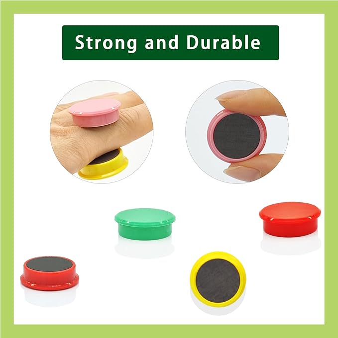 Fridge Magnets, 50 Pack Strong Refrigerator Magnets, Colorful Cute Mini Round Magnets for Whiteboard, 10 Colors Heavy Duty Small Magnet for Fridge Office Locker Crafts Classroom Dry Erase Board